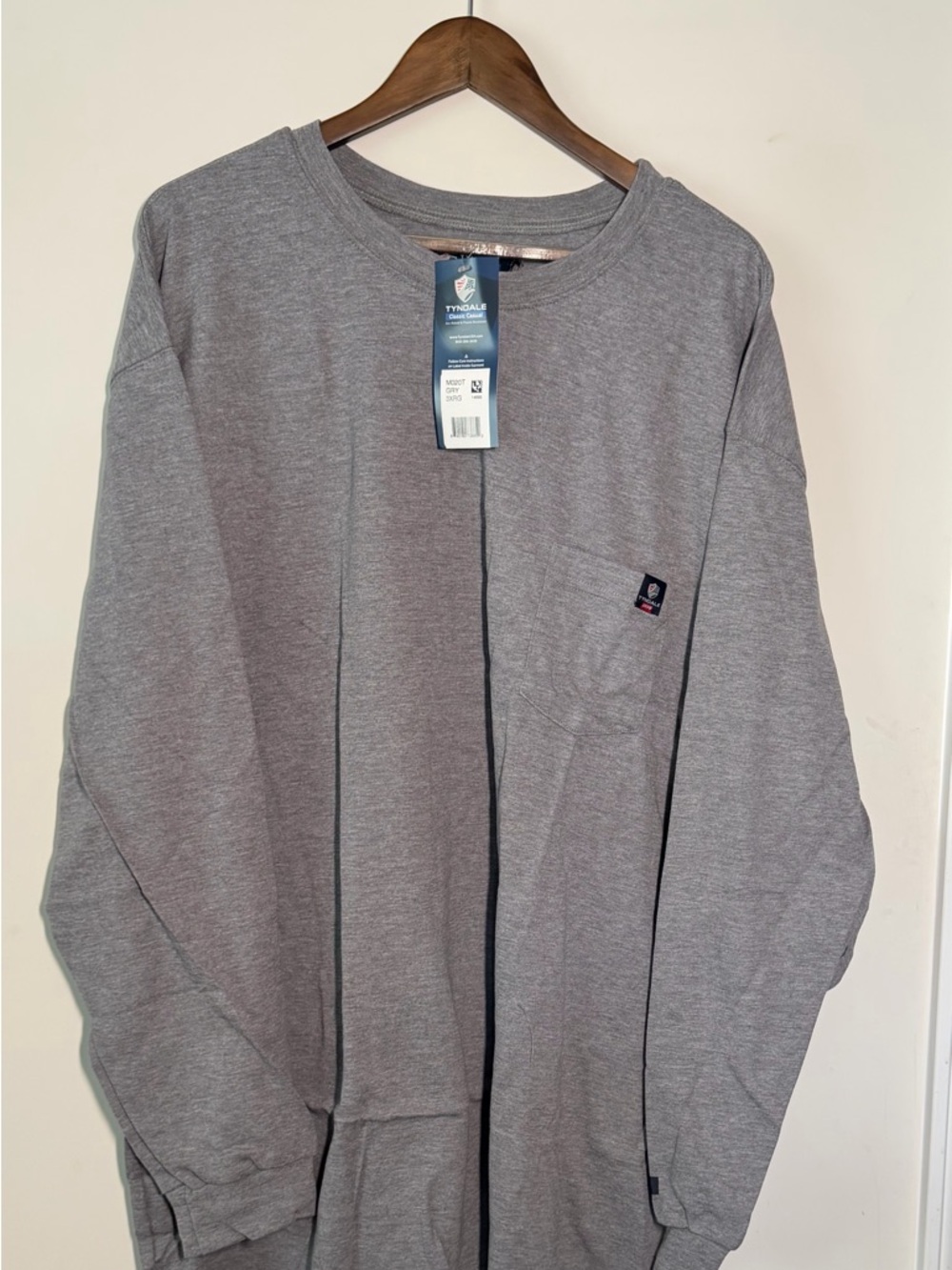 Tyndale Gray Long Sleeve Pocket Shirt Size 3XL - Picture 5 of 7